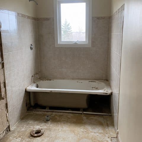 Photo du chantier — baignoire avant rénovation
